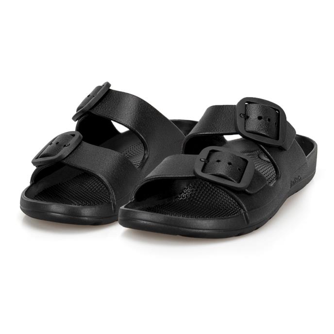  totes® SOLBOUNCE Ladies Double Buckle Adjustable Slide Black Extra Image 1